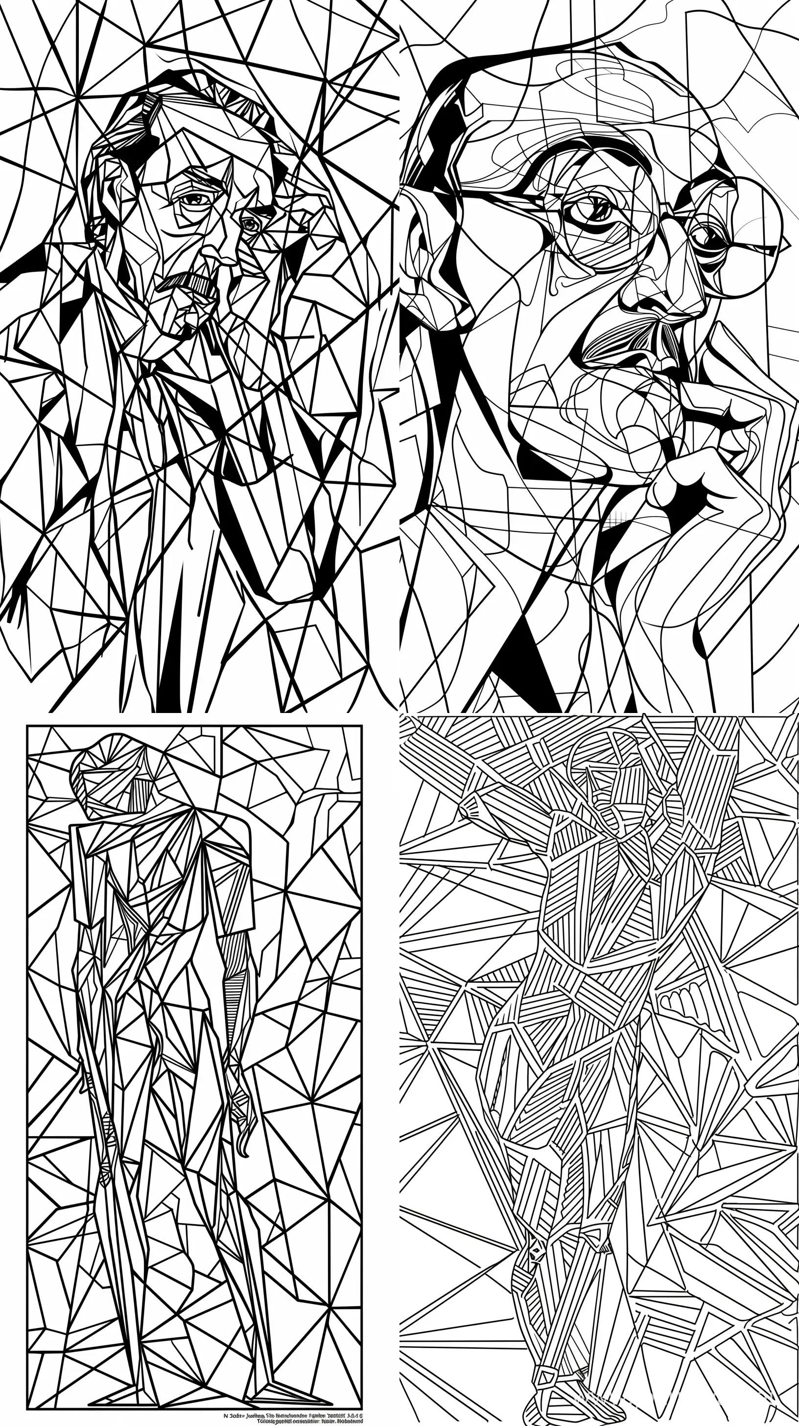Surrealistic-Monochrome-Coloring-Page-Salvador-Dali-Inspired-Art-with-Geometric-Background