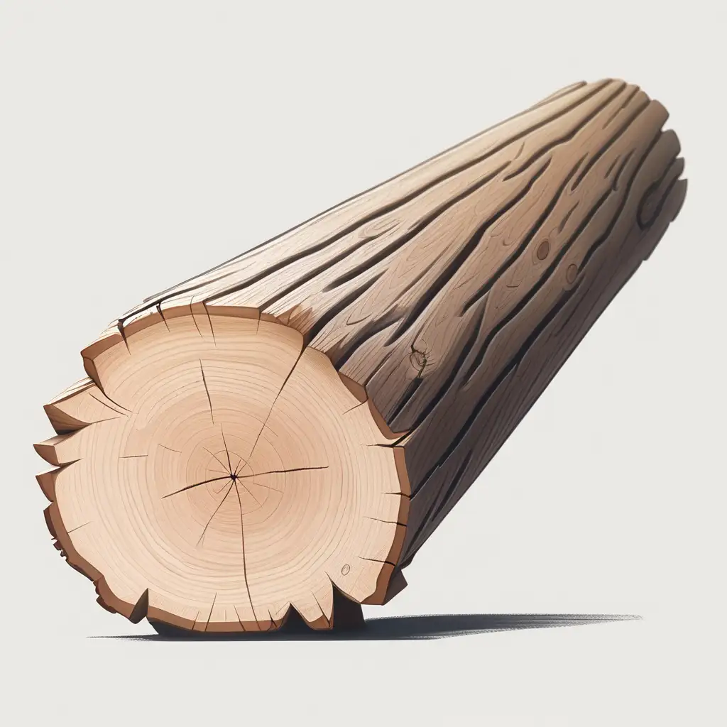 Simplistic Profile View Drawing of a Wood Log