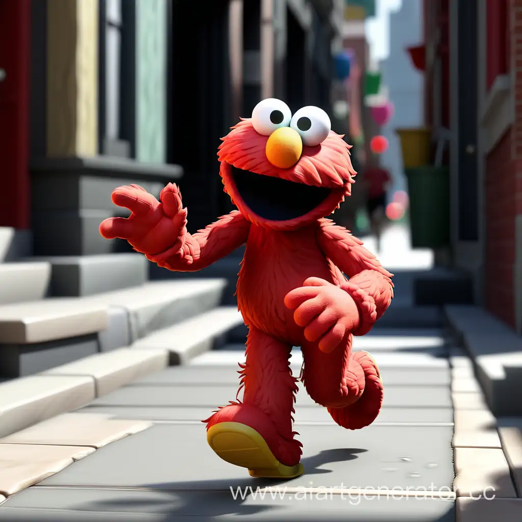 elmo is running