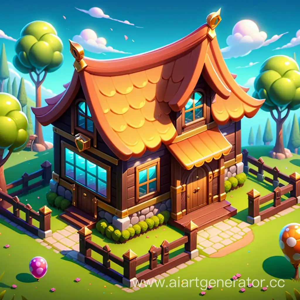 Casual-Trophy-House-for-Mobile-Games-Vibrant-3D-Render-of-a-Playful-Game-Achievement-Display