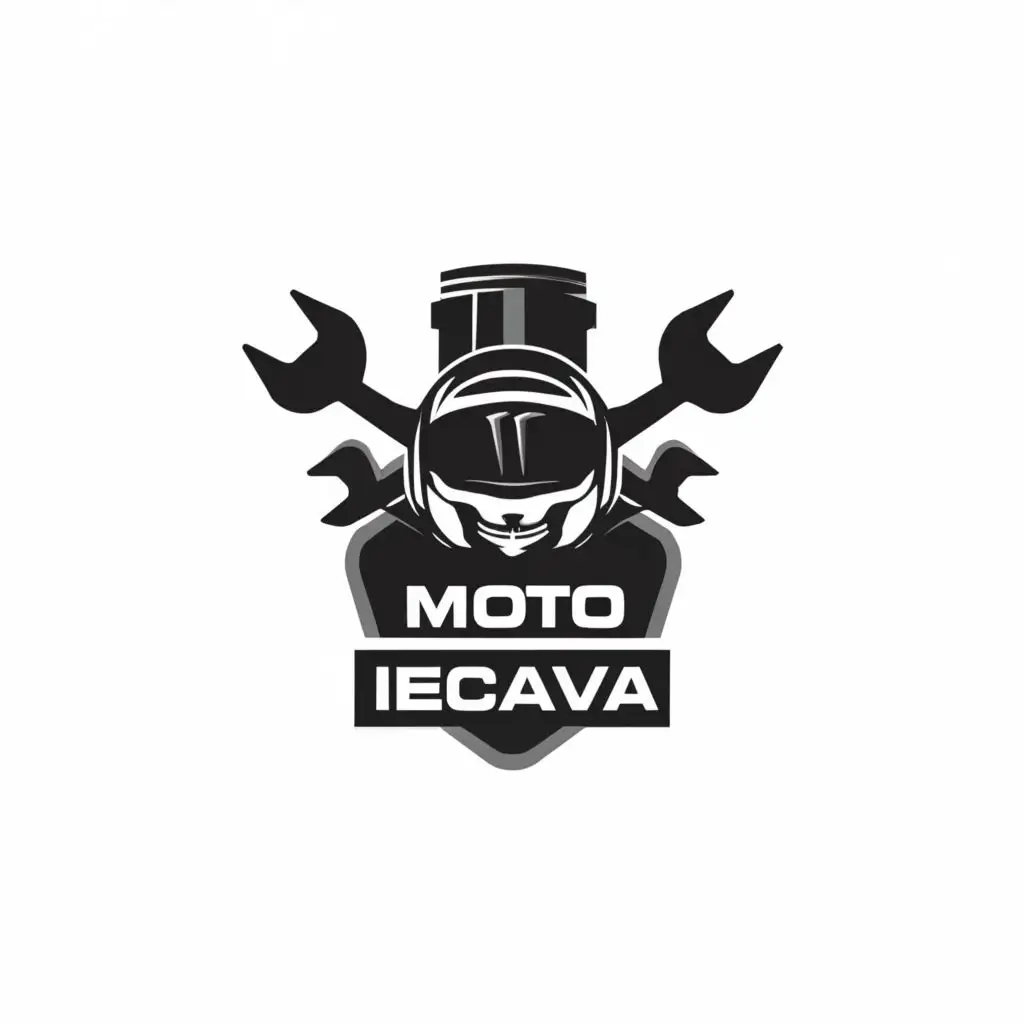 LOGO-Design-For-Moto-Iecava-Dynamic-Helmet-Piston-and-Wrench-Motif-for-Automotive-Industry