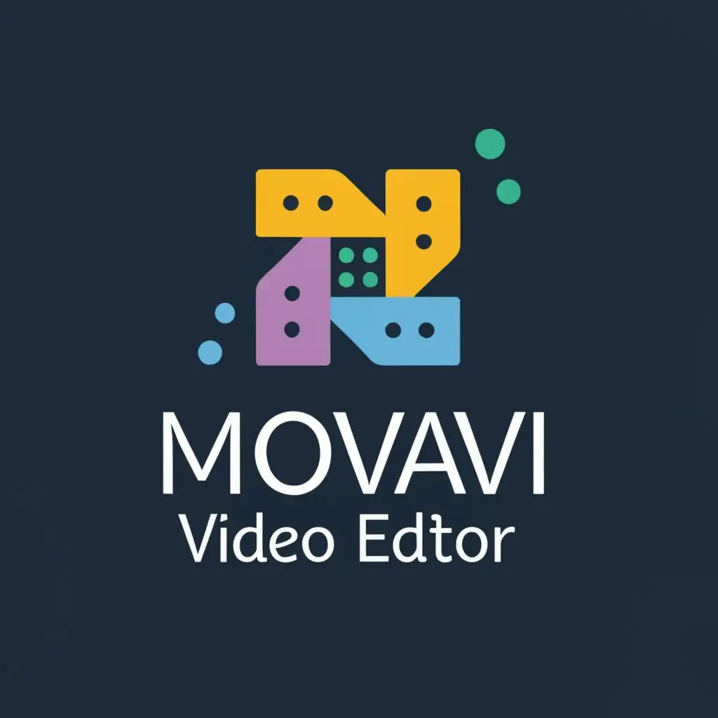 logo, Movavi Video Editor, with the text "Movavi Video Editor", typography