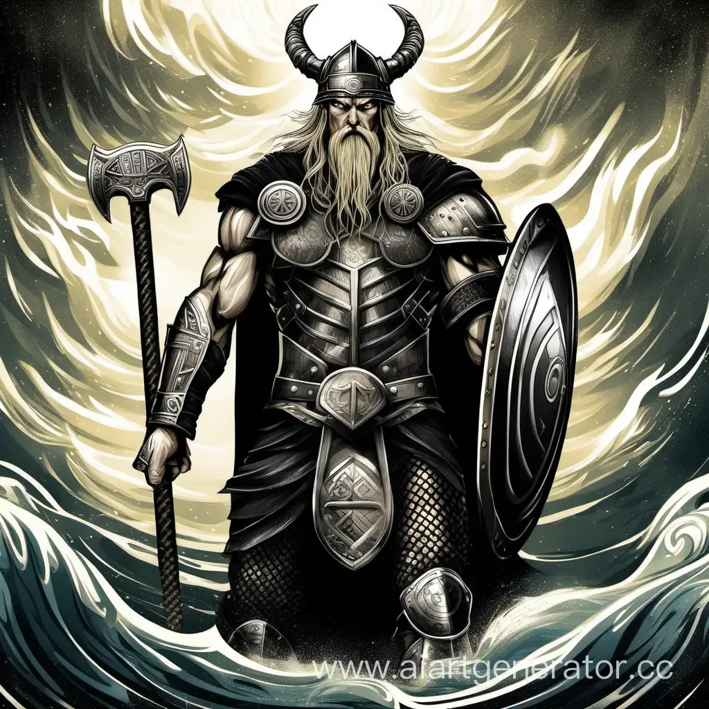 Mighty-Norse-God-Tyr-Holding-His-Sword