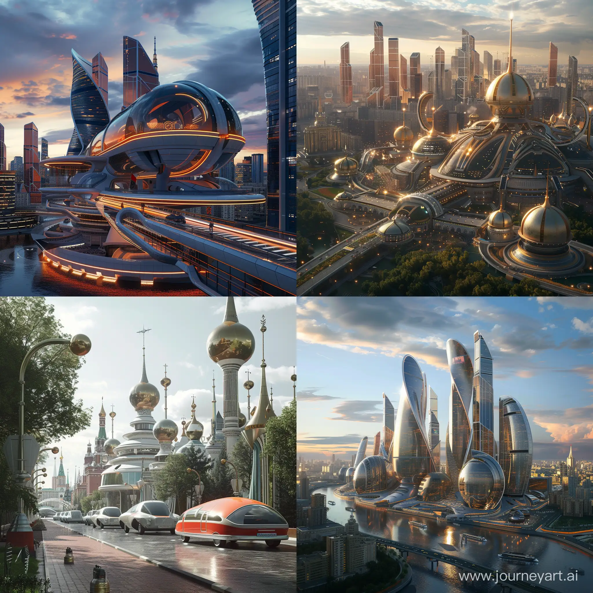 Futuristic Moscow, in cutting-edge style, octane render