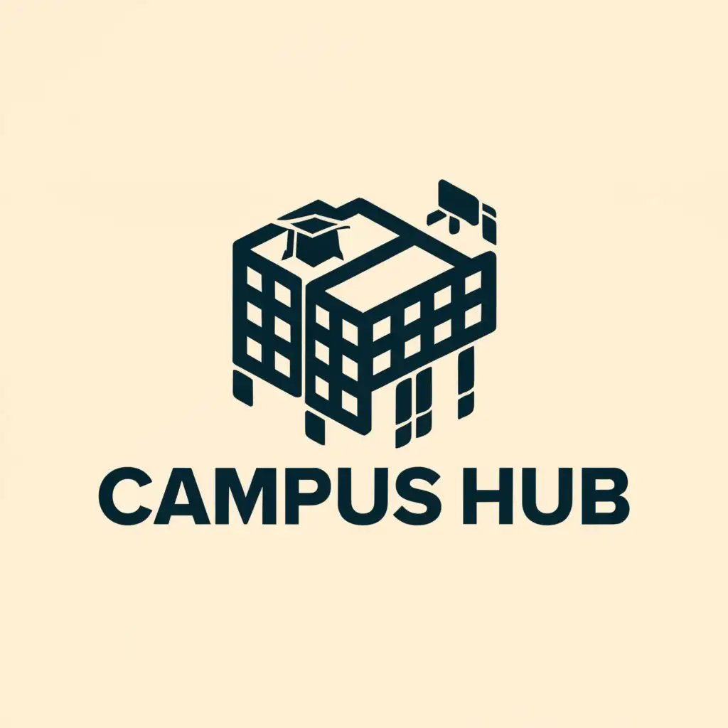 a logo design,with the text "Campus Hub", main symbol:College dorm,Moderate,be used in Education industry,clear background