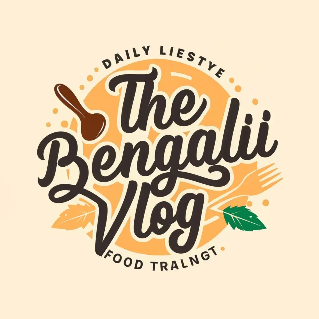 logo, daily Lifestyle , food and traveling vlogger , with the text "The Bengali Vlog", typography, be used in Home Family industry