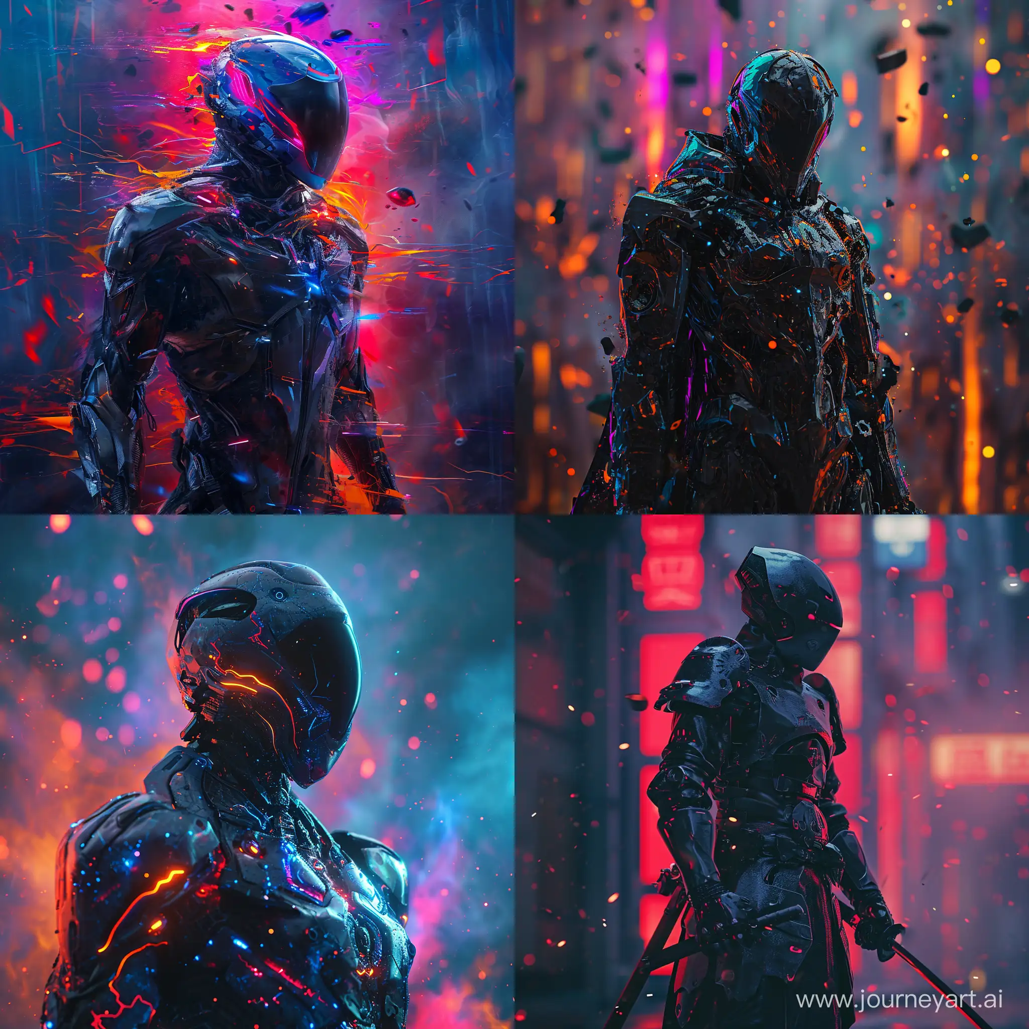 Cybernetic-Black-Knight-in-Unusual-Fantasy-Armor-Futuristic-Cyberpunk-Portrait