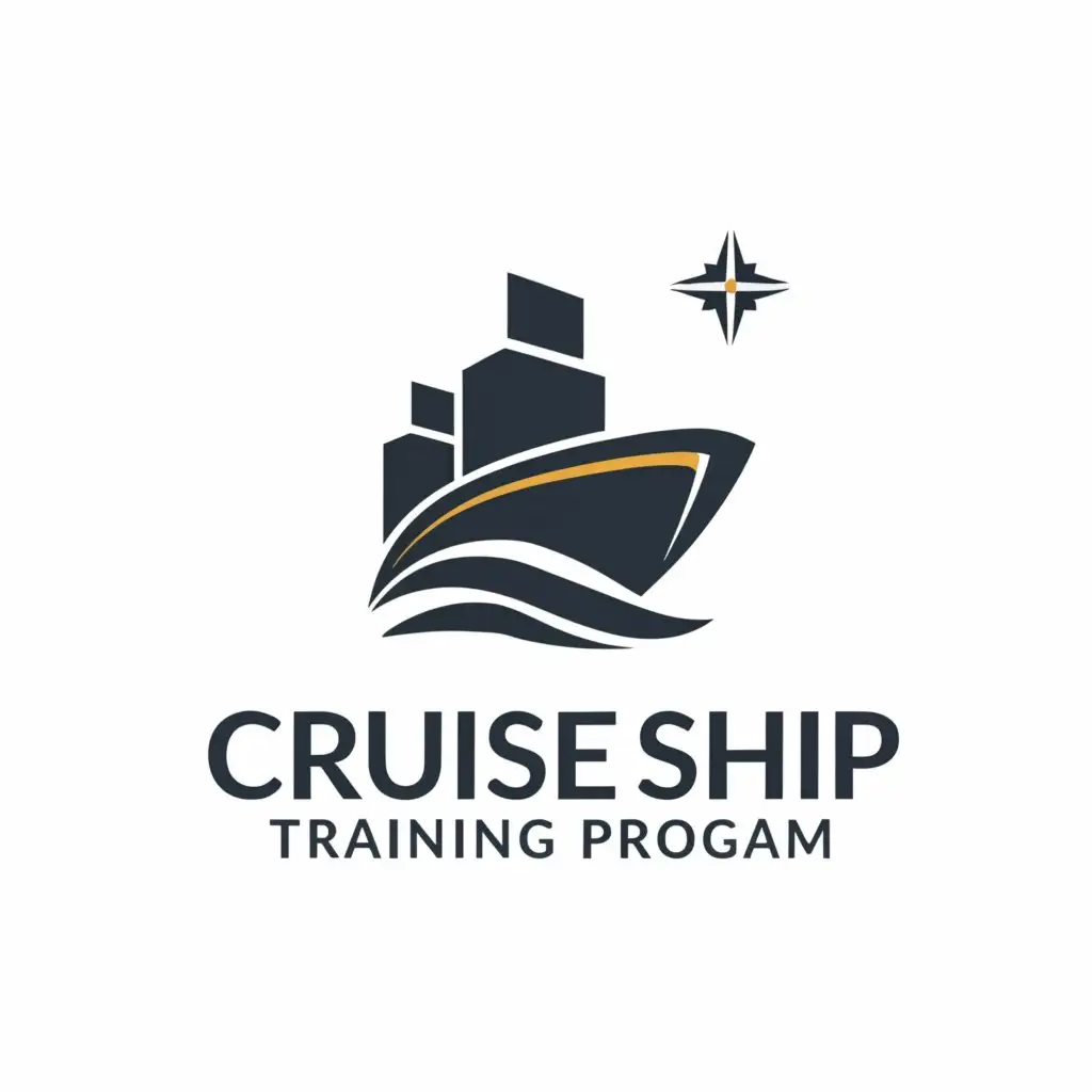 LOGO-Design-for-Cruise-Crew-Academy-Nautical-Theme-with-Compass-Rose-and-Anchor-Symbol