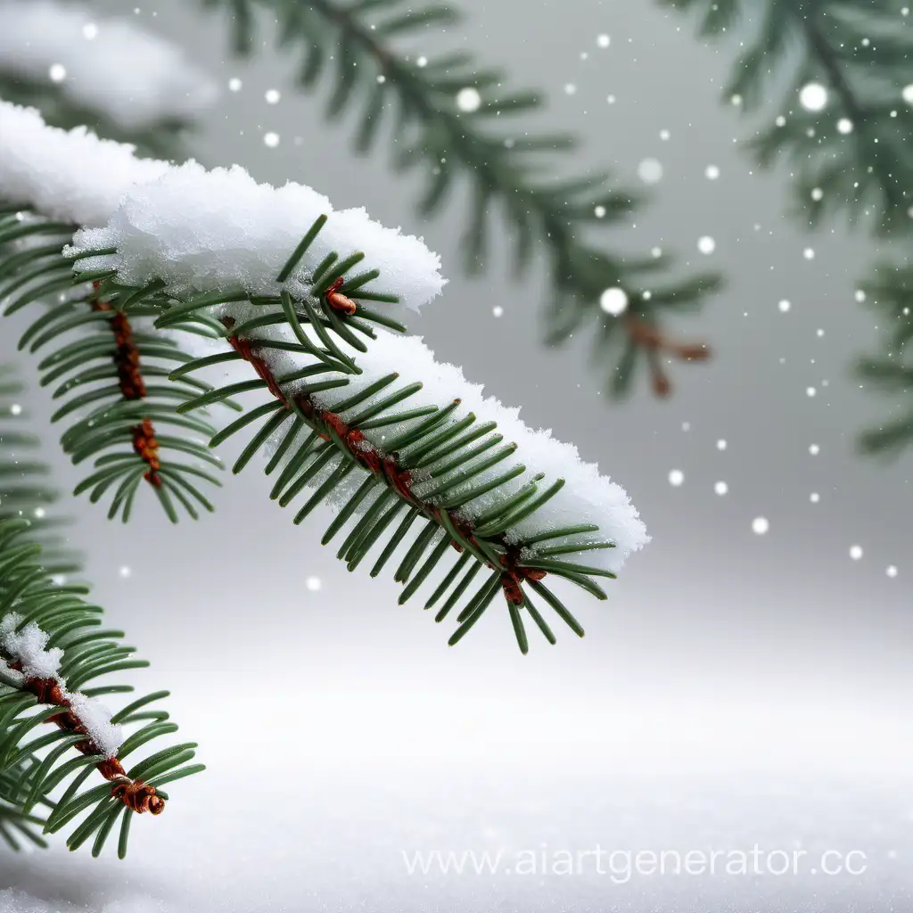 Winter-Greetings-Festive-Spruce-Branch-on-a-Snowy-Background-Ideal-for-Greeting-Cards