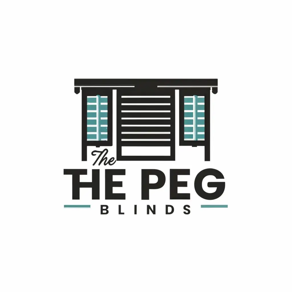 logo, BLINDS AND SHUTTER, with the text "THE PEG BLINDS", typography, be used in Home Family industry
