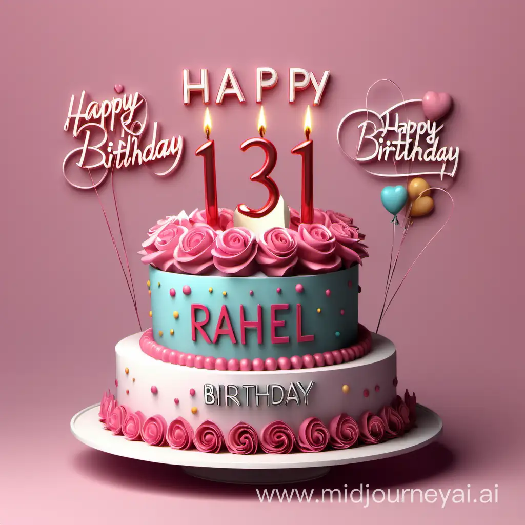 Joyful Birthday Design with Sweet Message for Rahel