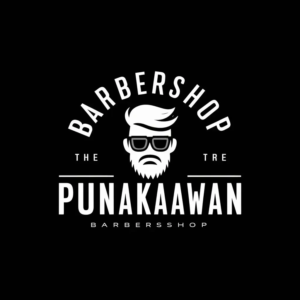 logo, BARBERSHOP, with the text "BARBERSHOP PUNAKAWAN", typography, be used in Technology industry
