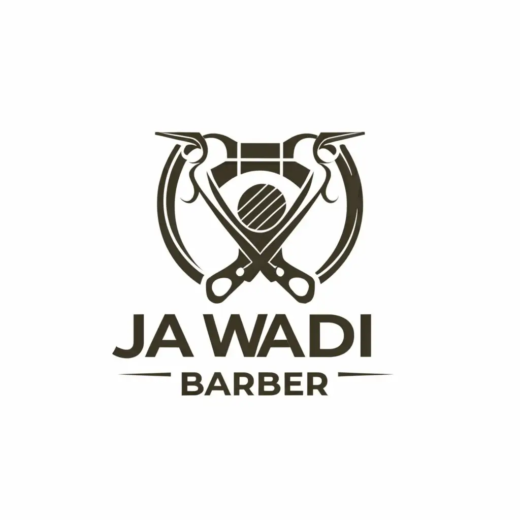 a logo design,with the text "jawadi barber", main symbol:comb and scissers and ,Moderate,clear background