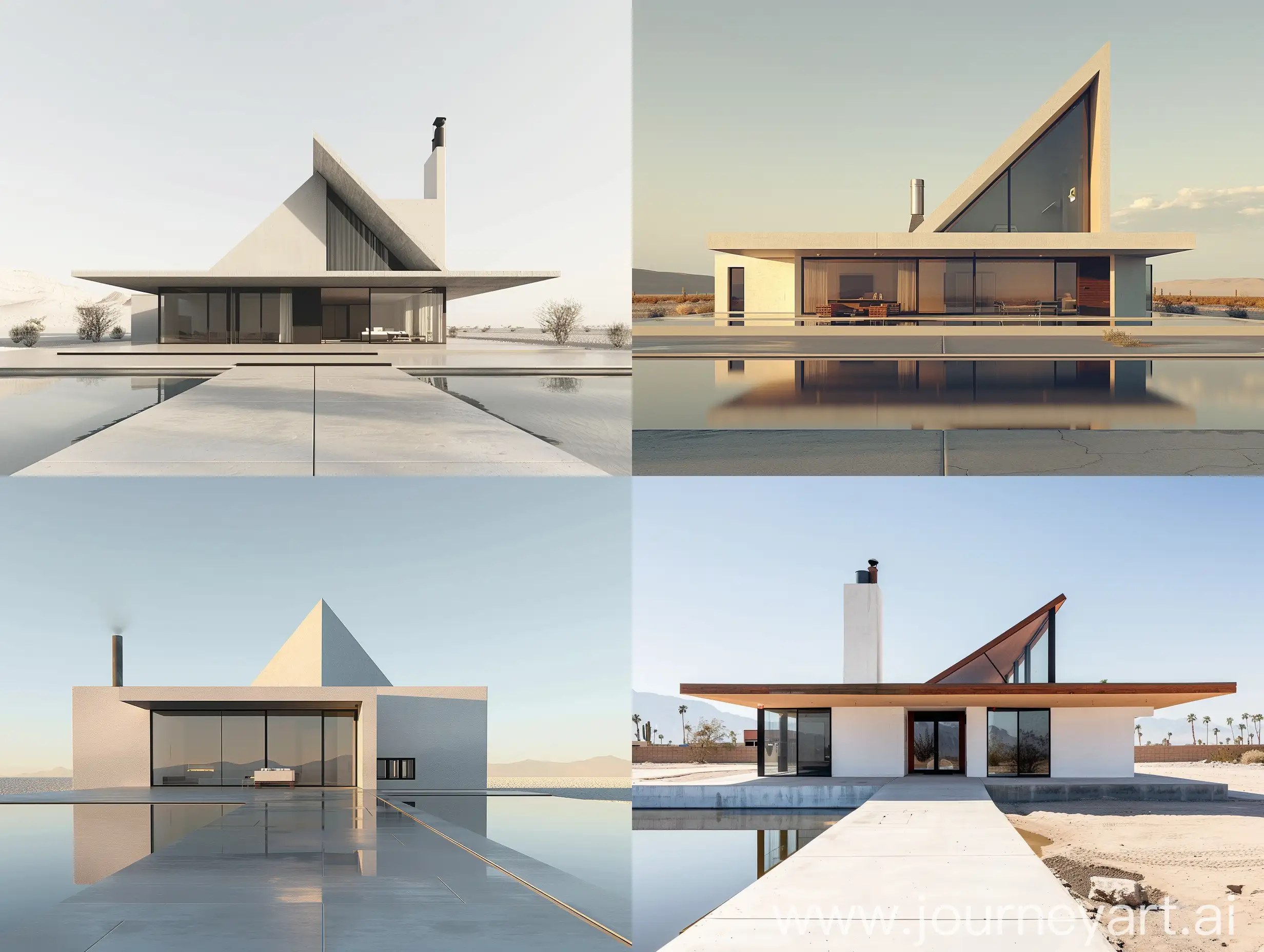 Modernist-House-with-Triangular-Water-Tank-Minimalist-Desert-Landscape-View