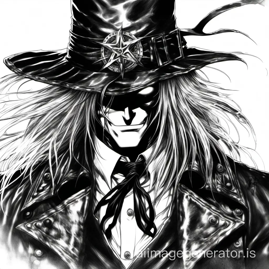 Imagine alucard from anime hellsing in the style of Luis Royo . masterpiece, best quality, High contrast, colorful, stark, dramatic, detailed background, high quality, by Luis Royo ,