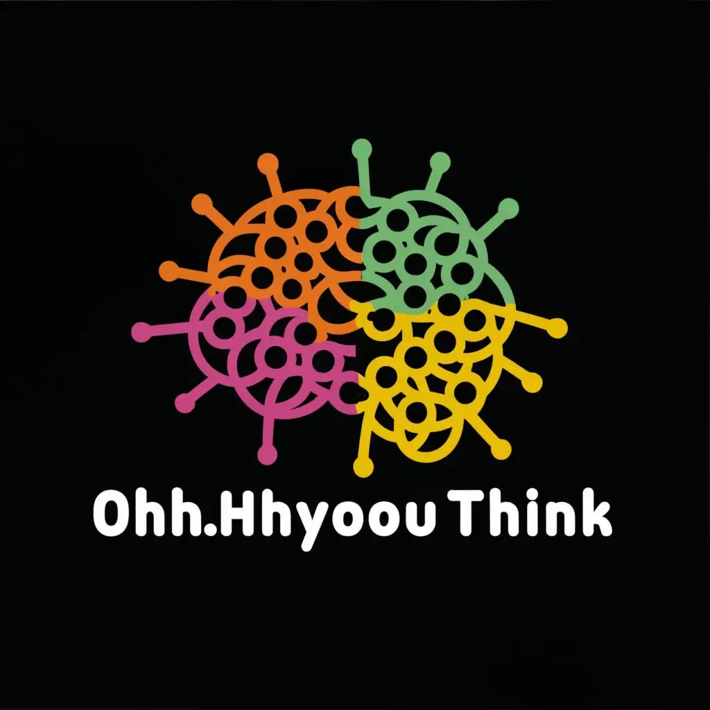 logo, Brain sun energy chains, with the text "Ohhhyouthink", typography
