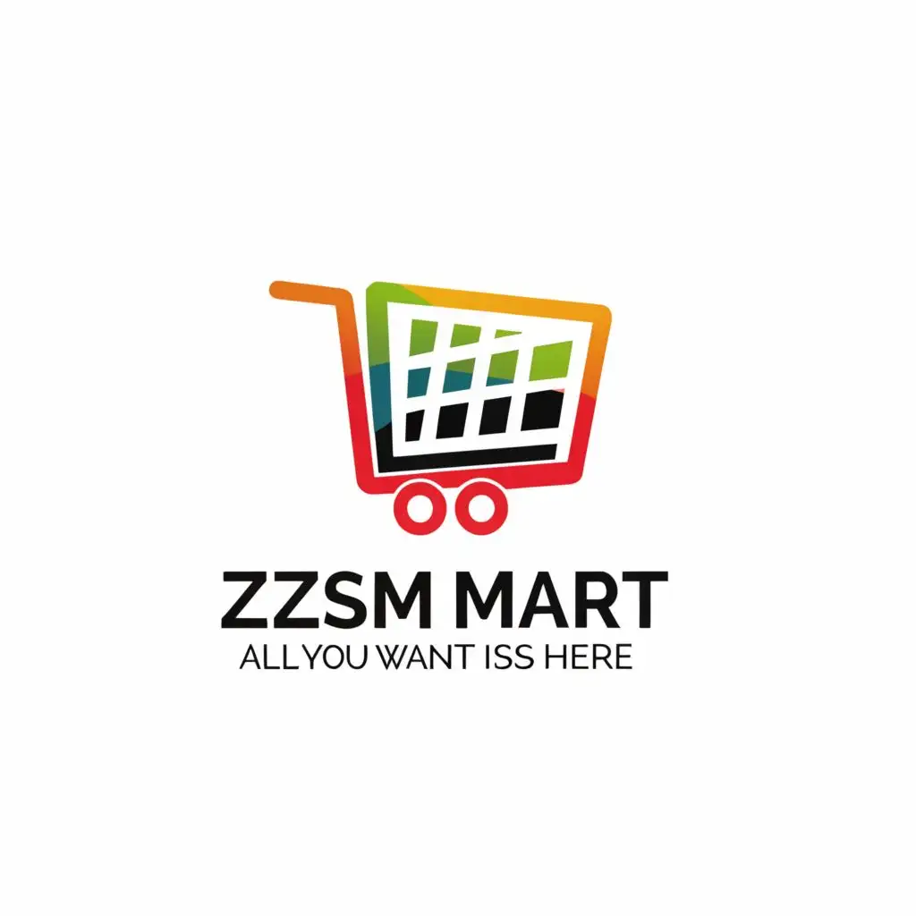 a logo design,with the text "Zsm Mart", main symbol:All you want is here,Minimalistic,be used in Retail industry,clear background