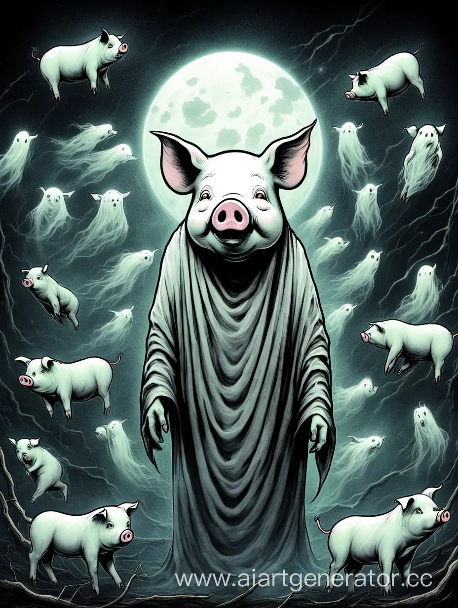 Whimsical-Pig-Ghost-Illustration