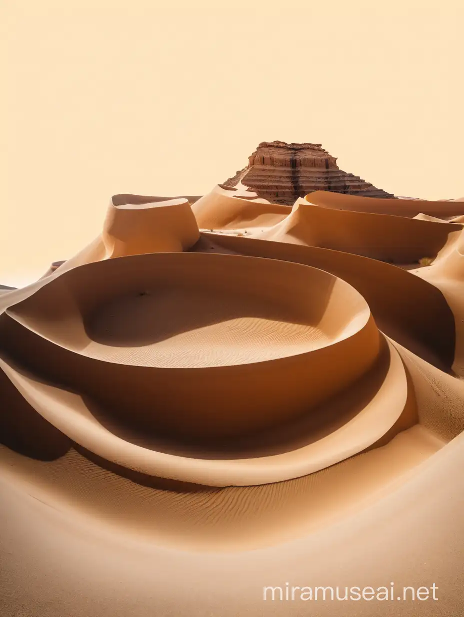 Spectacular Desert Landscape with Mesmerizing Sand Dunes and Rocky Formations