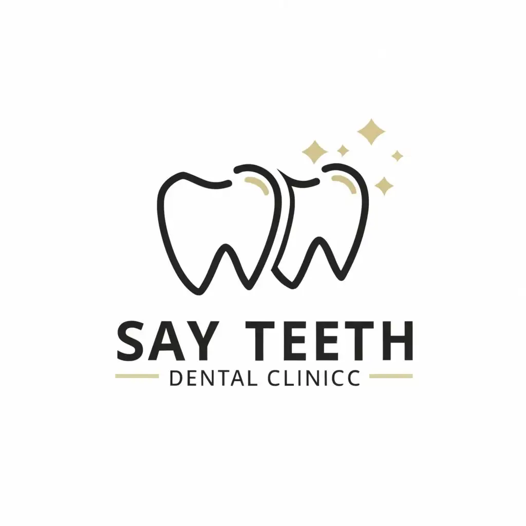 a logo design,with the text "Say Teeth Dental Clinic", main symbol:Teeth,Moderate,clear background