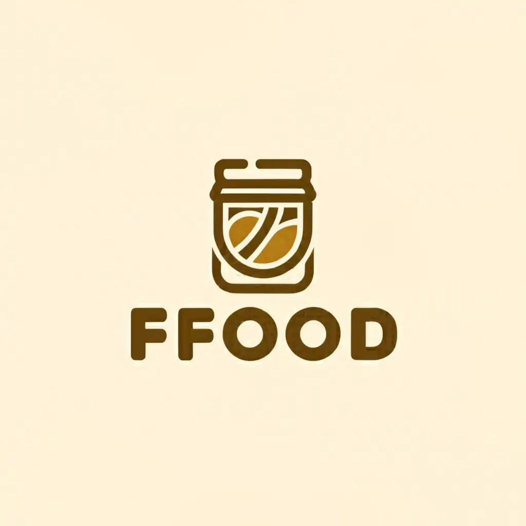 a logo design,with the text "food", main symbol:A logo, simple and monochromatic, associated with healthy food products such as peanut butter,Moderate,clear background