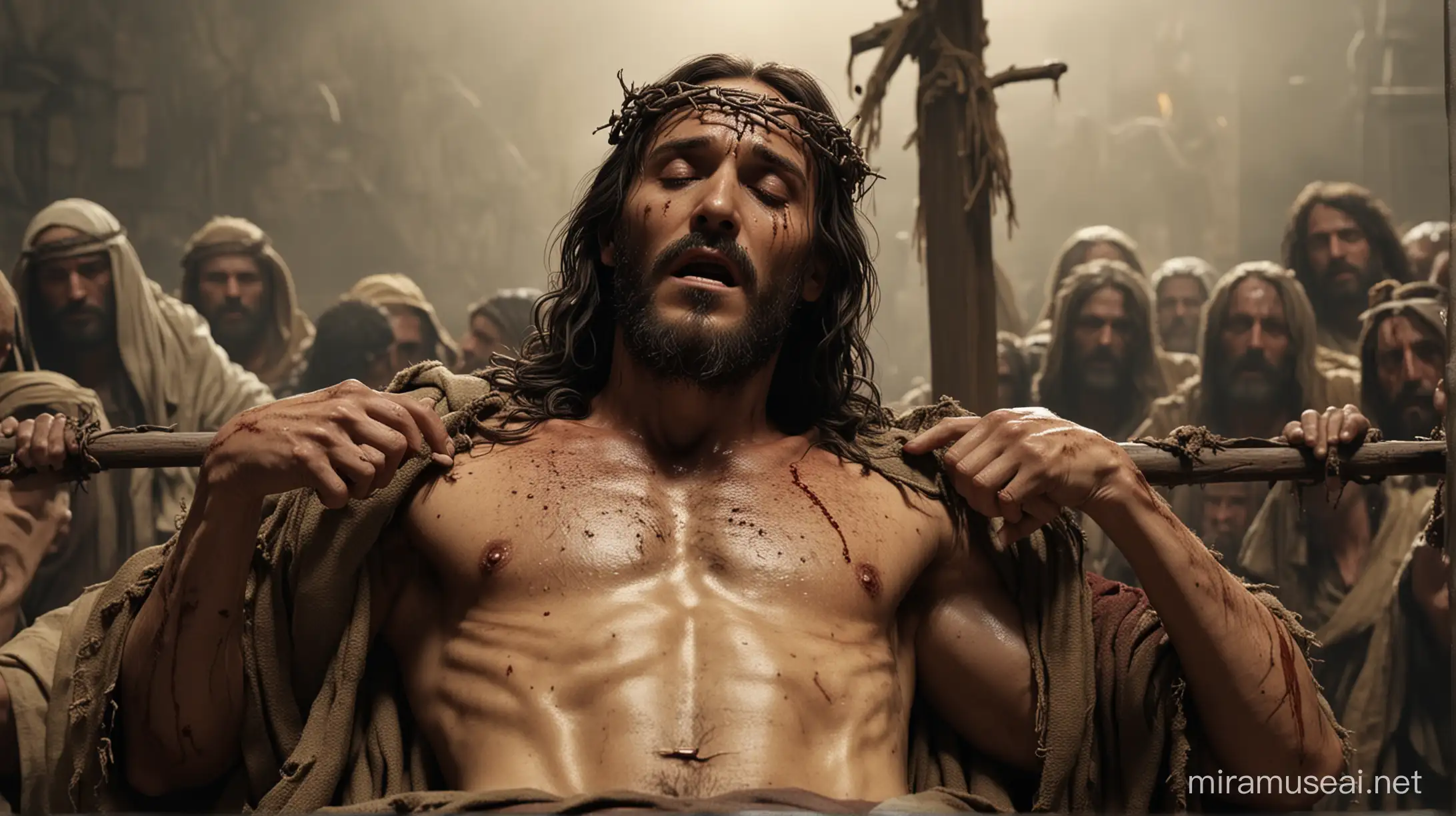 Realistic 6K Depiction of Jesus Crucifixion Inspired by The Passion of ...