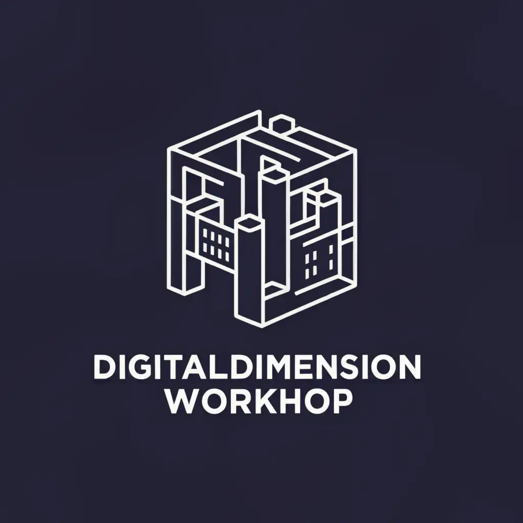 a logo design,with the text "Digital Dimension Workshop", main symbol:a 3d printed lithophane image shown,Minimalistic,clear background