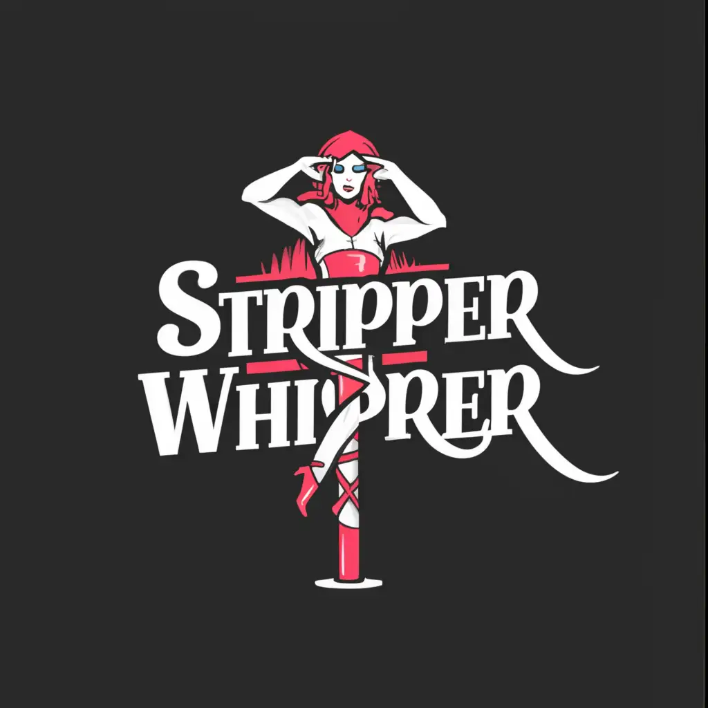 Logo-Design-For-Stripper-Whisperer-Elegant-Typography-with-Iconic-Stripper-Pole-Dance-Symbol
