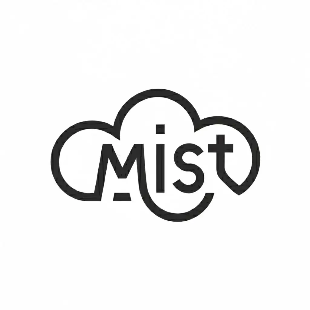 a logo design,with the text "mist", main symbol:mist, fog, cloudy, ,Minimalistic,be used in Entertainment industry,clear background