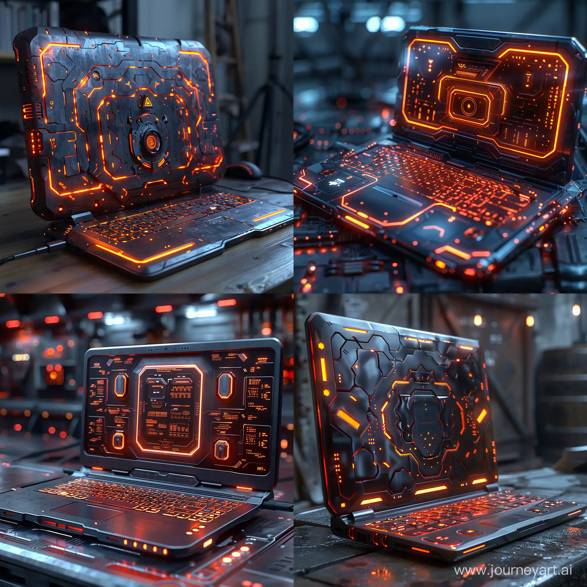 Futuristic laptop, sci-fi style, octane render --stylize 1000