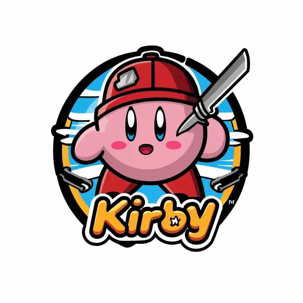 LOGO-Design-For-Kirby-Playful-Character-with-Philly-Fitted-Hat-and-Knife