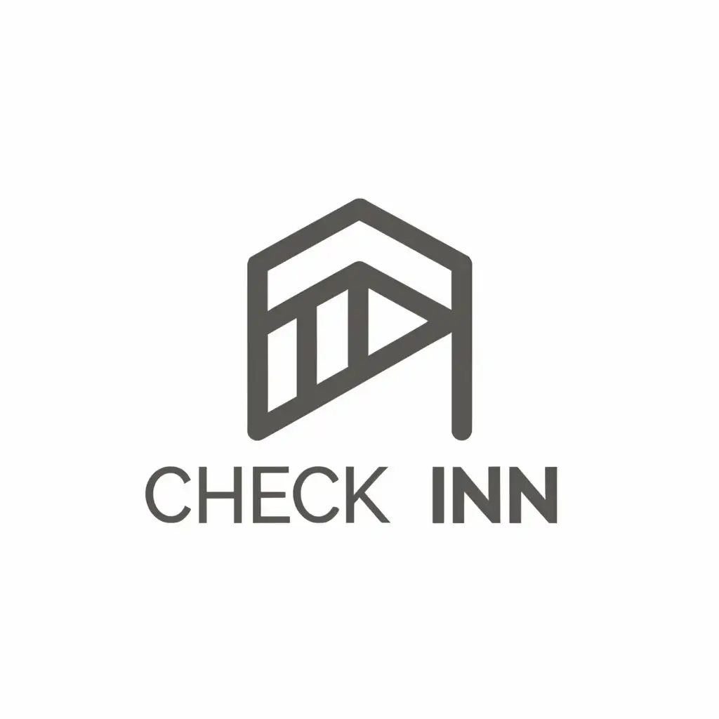 a logo design,with the text "Check Inn", main symbol:Hotel Inn,Minimalistic,clear background