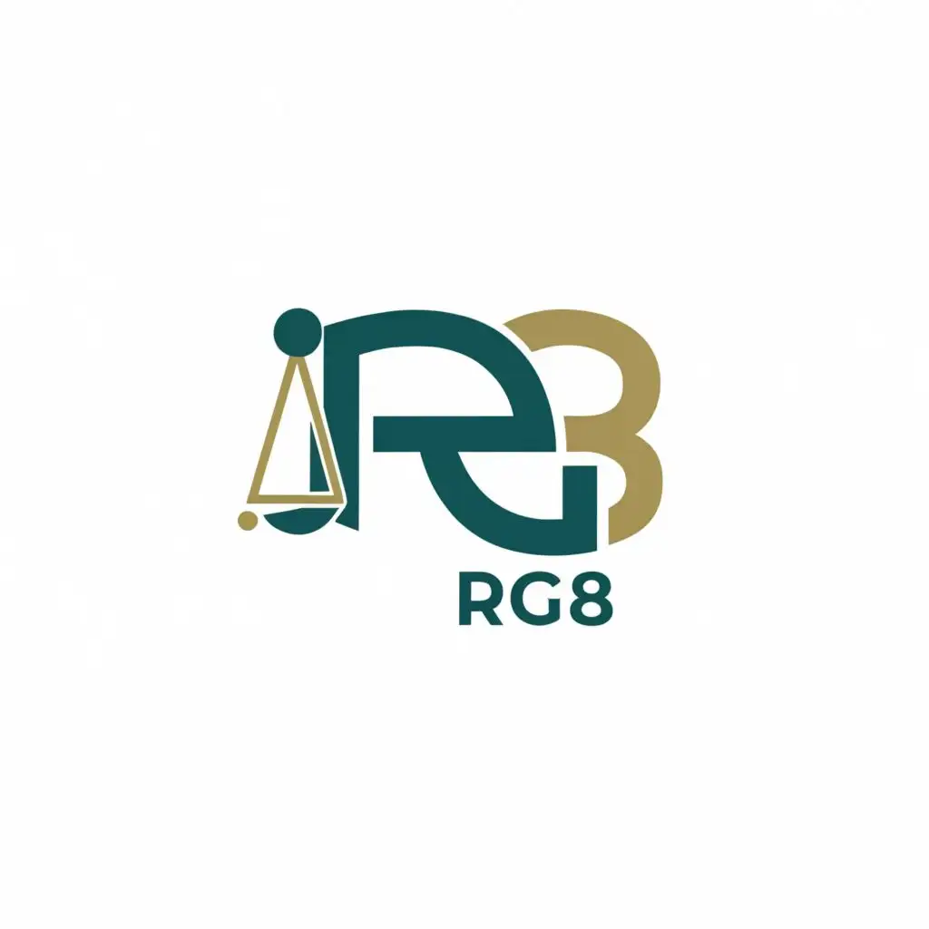 a logo design,with the text 'RG8', main symbol:Abstract scale that you stand on to weigh yourself,Moderate,clear background