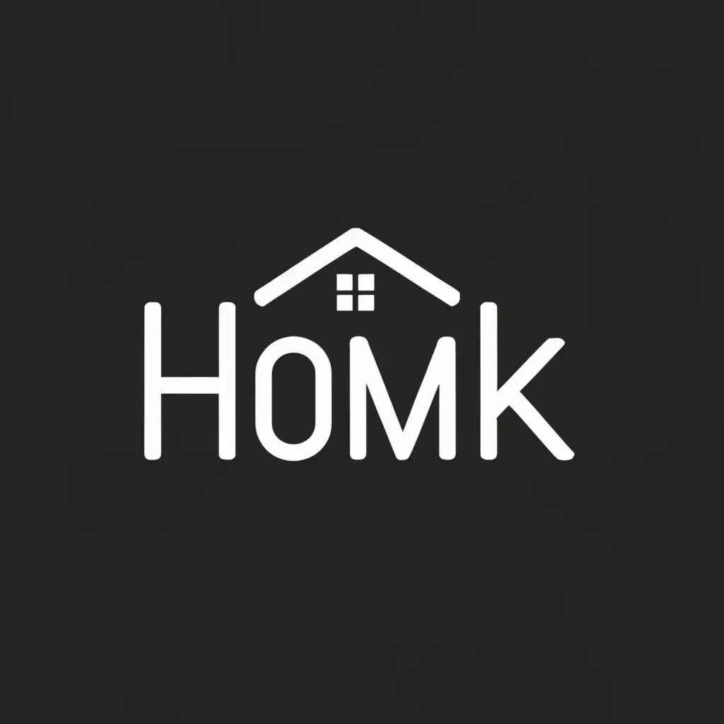 a logo design,with the text "homk", main symbol:home,Moderate,be used in Home Family industry,clear background