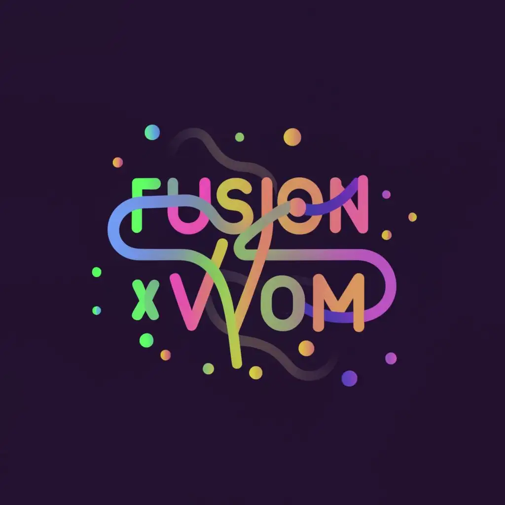 logo, ABSTRACT, with the text "FUSION X VYOM", typography, be used in Events industry