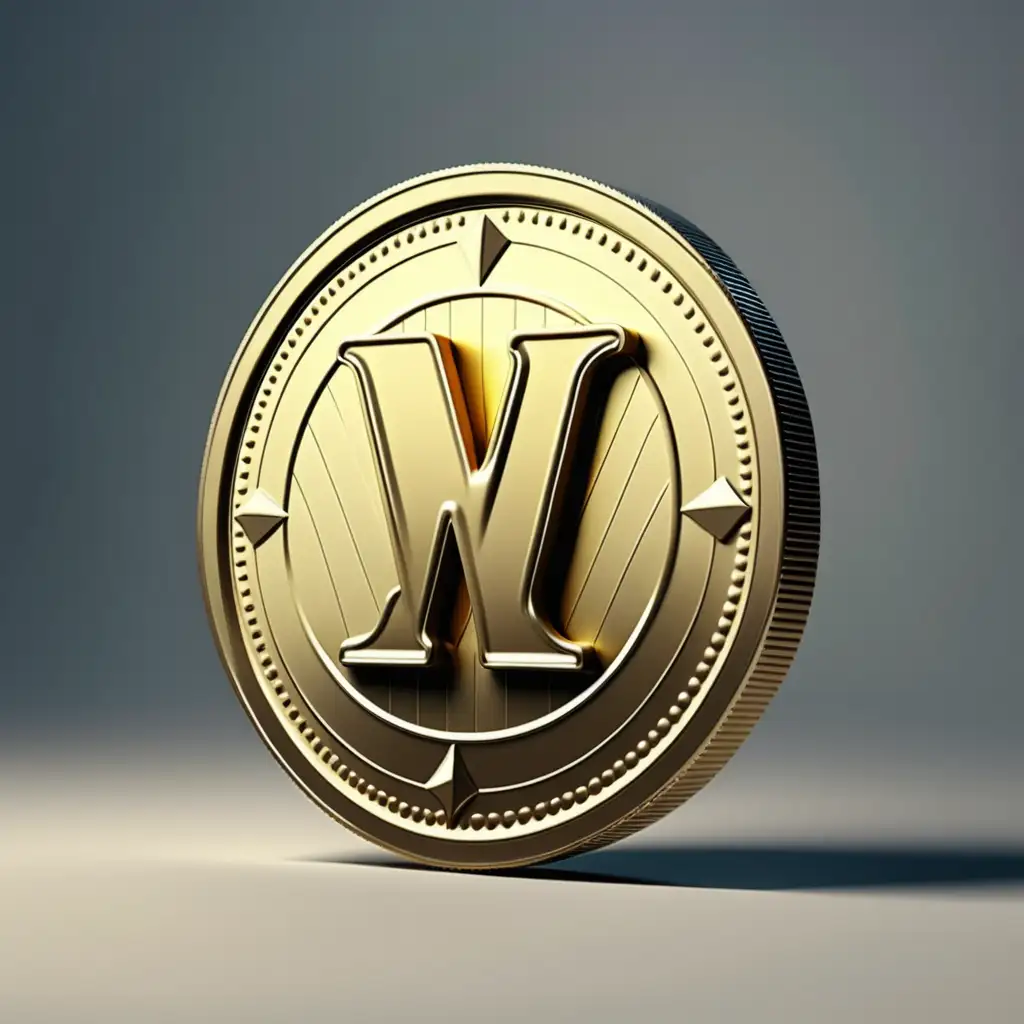 gold coin with W symbol
