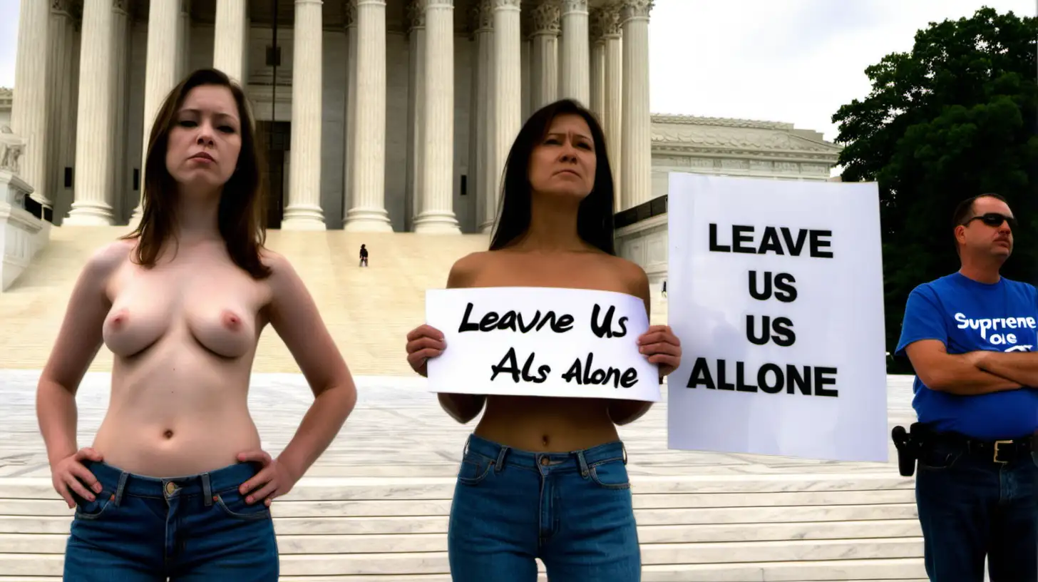 Activist Protest Topless Women Demand Privacy at Supreme Court