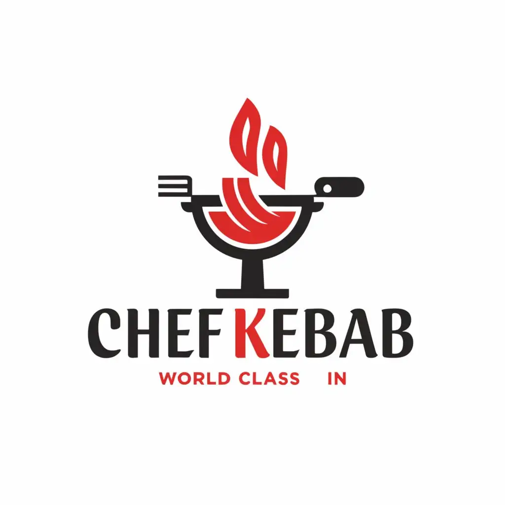 a logo design,with the text "Chef kebab", main symbol:a logo, with the text "Chef kebab", main symbol: World Barbecue, Moderate, to be used in the restaurant industry, clear background,Moderate,be used in Home Family industry,clear background