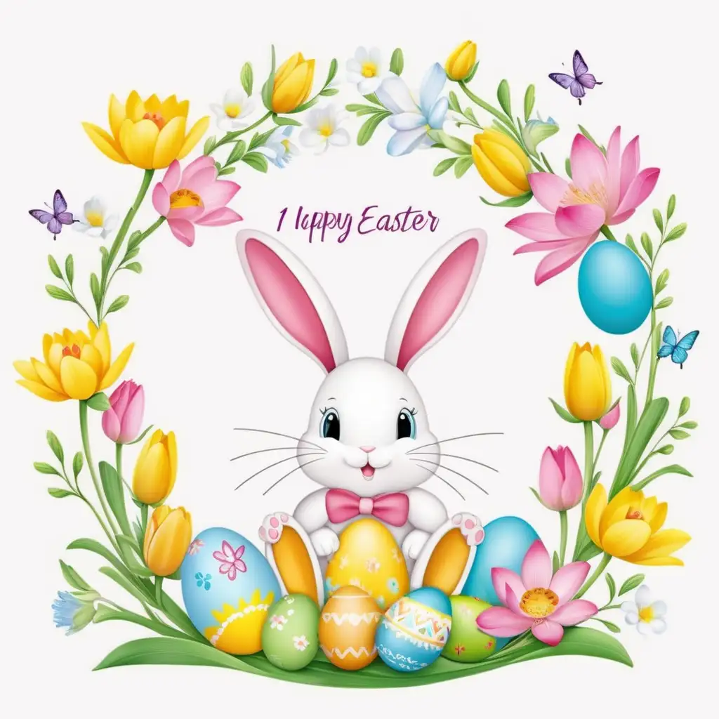 Modern 1st Easter Celebration with Lotus Flowers and Baby Bunnies