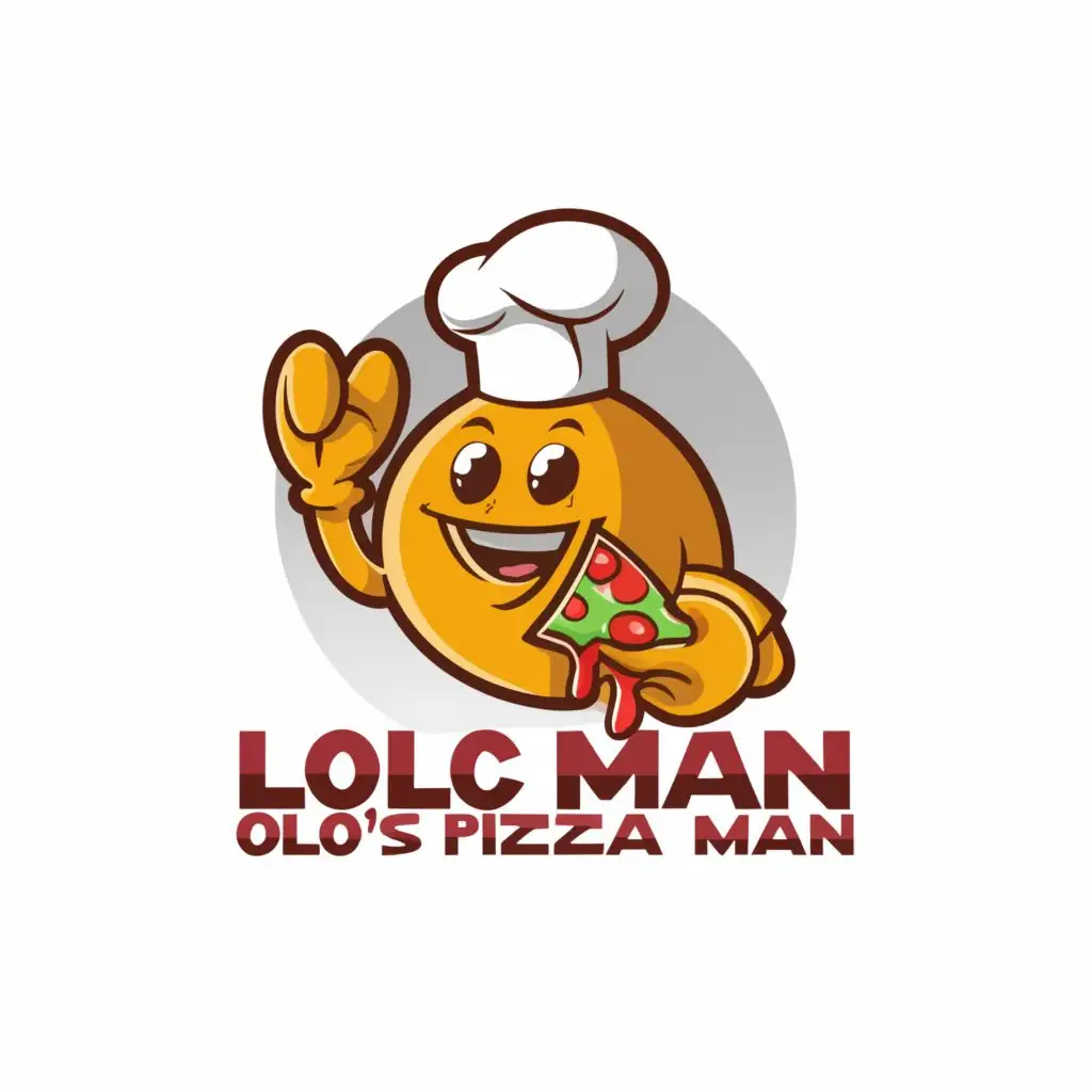 a logo design,with the text "Lolo's  Pizza Man", main symbol:Pac-Man, Chef,complex,be used in Restaurant industry,clear background