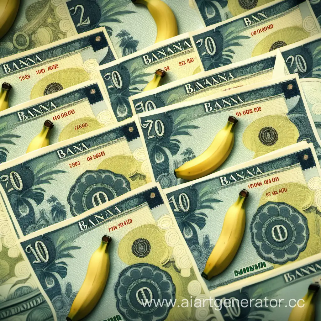 Colorful-Banana-Banknotes-on-Display