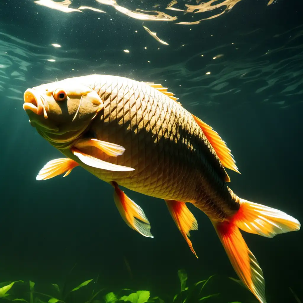 a carp swimming underwater