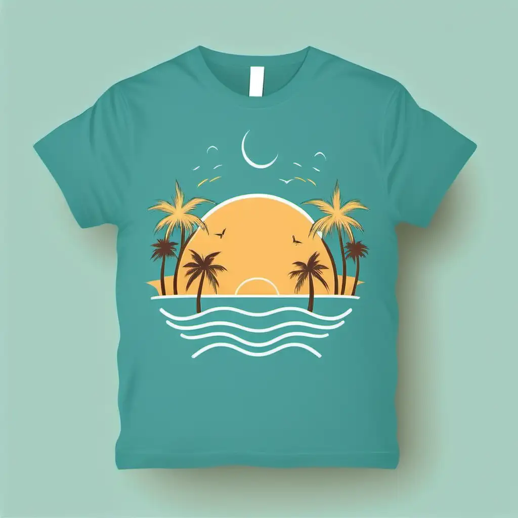 Vibrant Summer Tshirt Design with Minimalistic Elegance