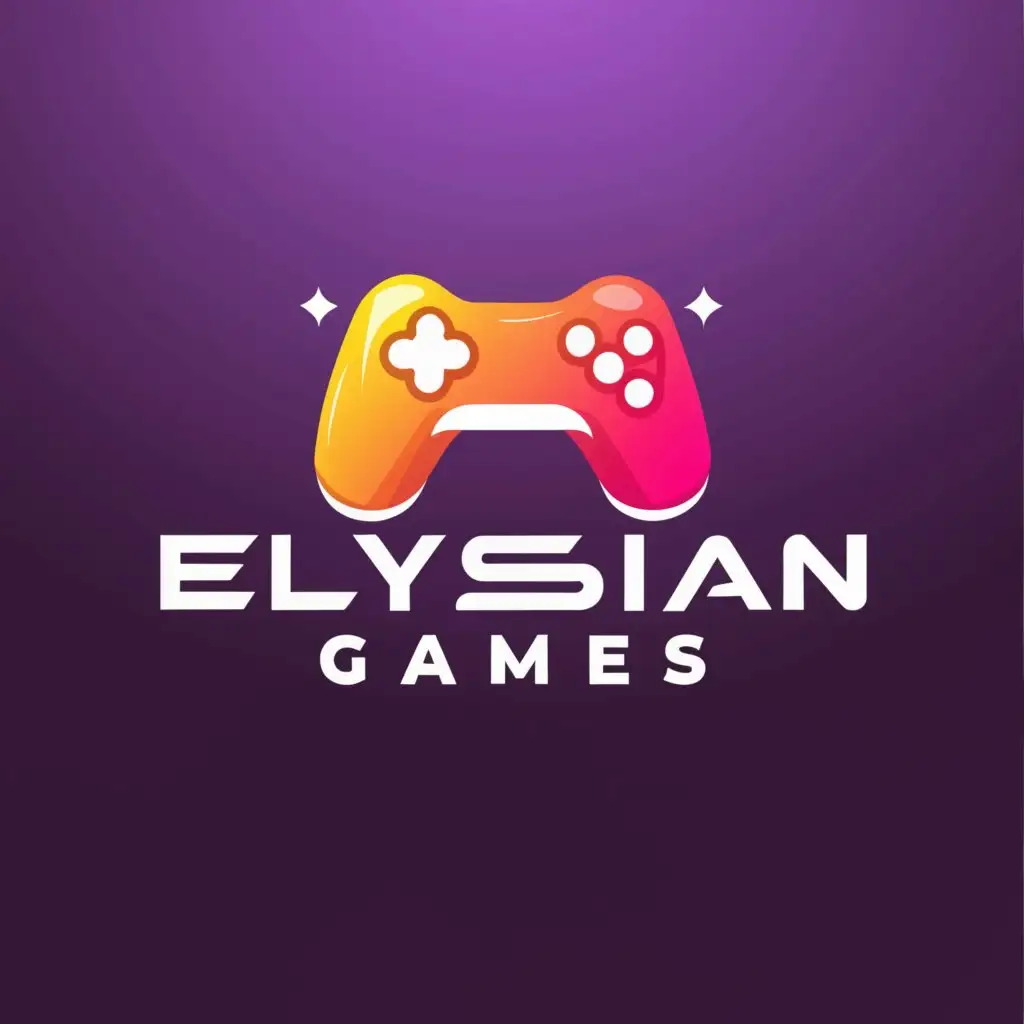 a logo design,with the text "Elysian Games", main symbol:GAMES,Moderate,be used in Entertainment industry,clear background