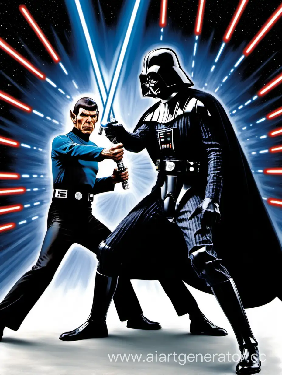 Interstellar-Duel-Commander-Spock-vs-Darth-Vader-Lightsaber-Battle