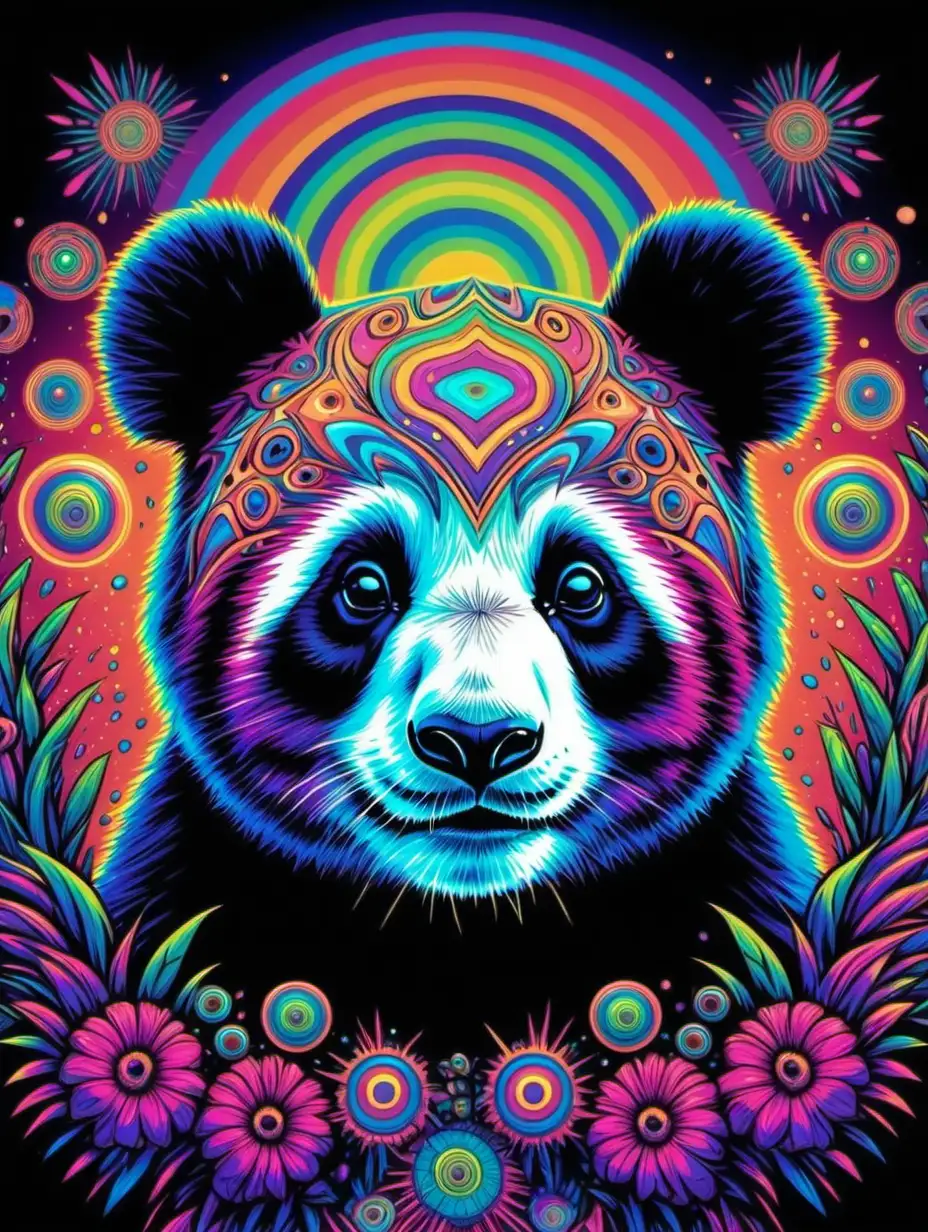 Vibrant Psychedelic Panda Bear Art Print