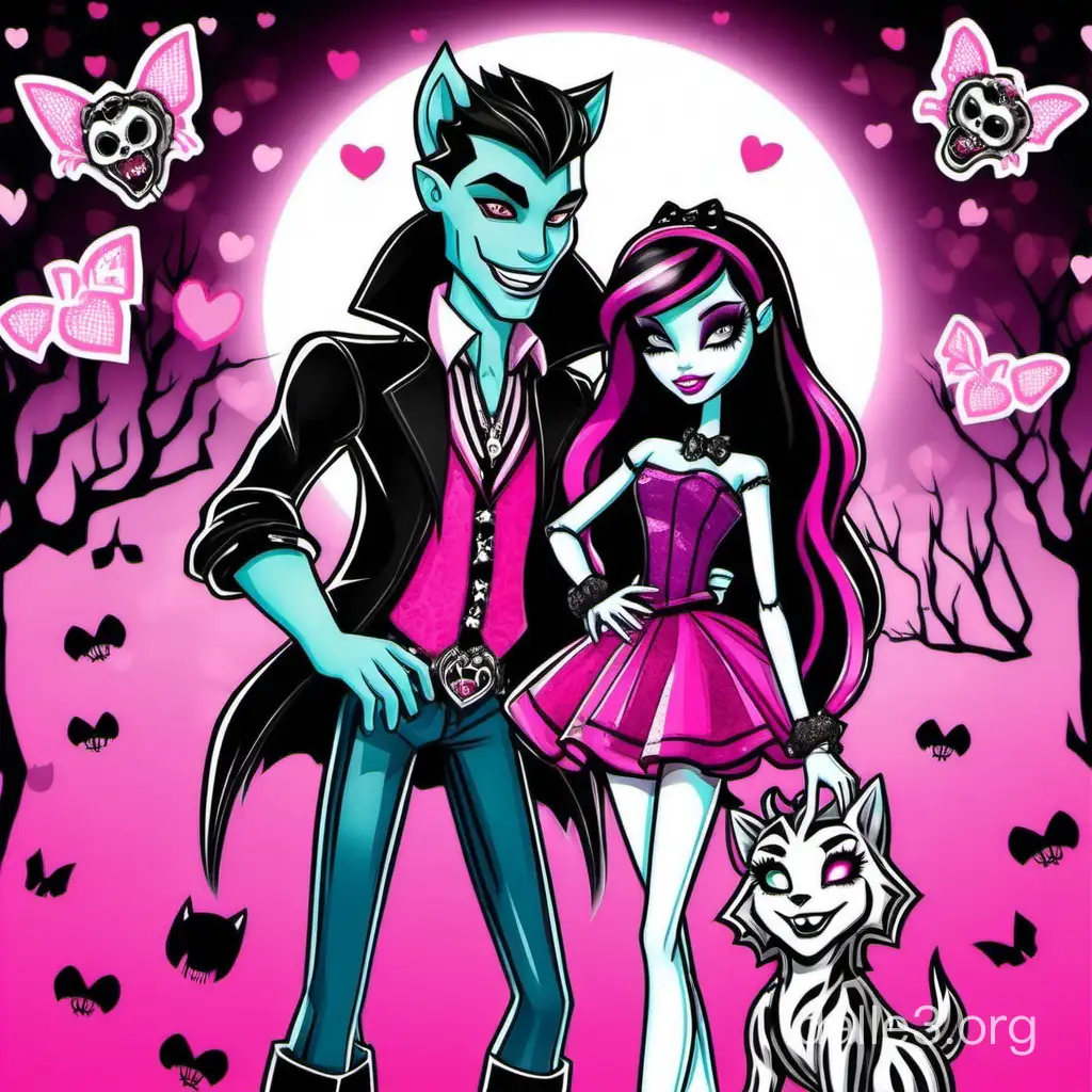 Monster High Claude Wolf and Draculaura Playful Monster Duo in Creepy ...