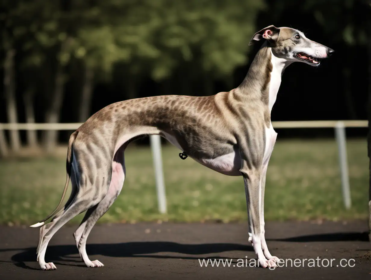 Elegant-Greyhound-Poses-Majestically-in-Side-View