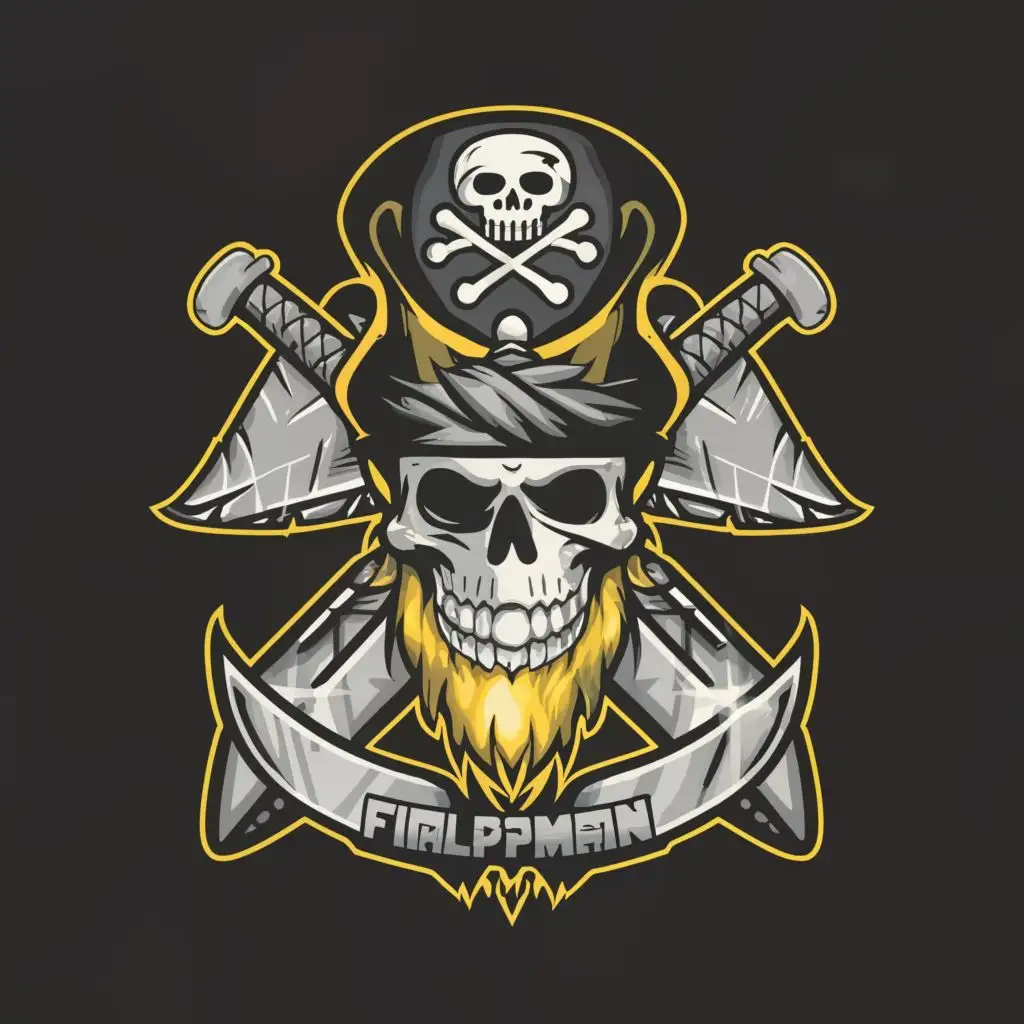 LOGO-Design-For-FinalRPGman-Digital-Skull-and-Bone-Pirate-with-Typography