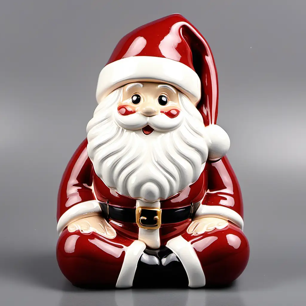 Cheerful Christmas Ceramic Santa Claus Figurine Decoration